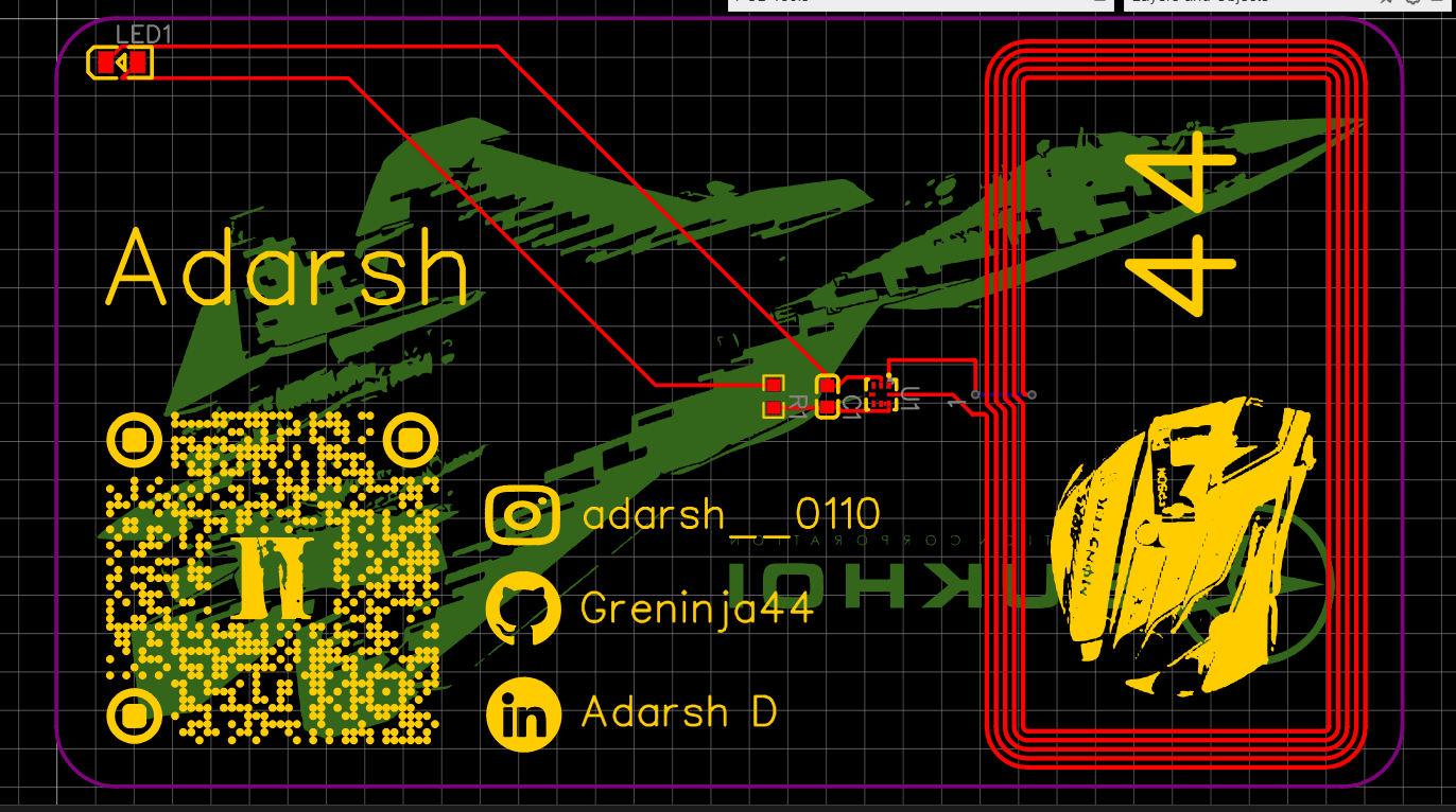 Sukhoi themed NFC PCB business card design